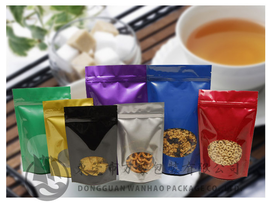 Laminated Stand Up Coffee Packaging Bags / Aluminium Foil Zipper Pouches Color Printed
