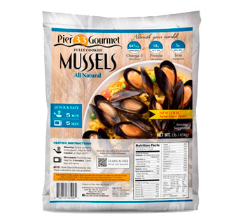 Custom Printing Ready To Eat Food Mussel Vacuum Packaging Bags / Three Side Seal Vacuum Sealer Bags