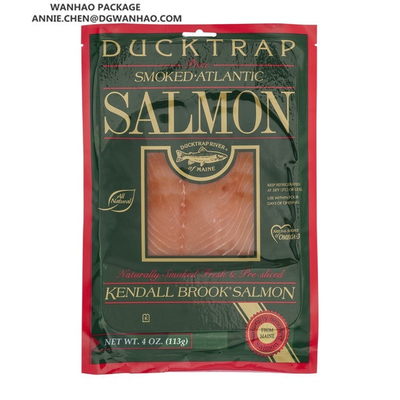 Nylon / PE Laminated Customize Printing Vacuum Packaging Bags for Premium Smoked Salmon Packaging