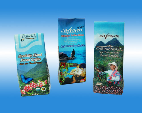 Colorful Bottom Gusset Stand-up Pouch Packaging Bag For Coffee OEM